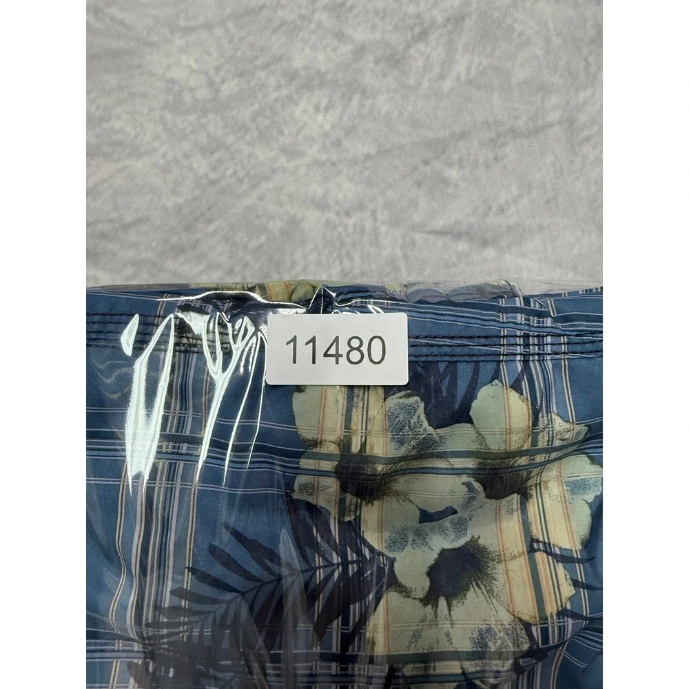 Tommy Bahama Relax Mens sz 3XB‎ Swim Trunks Blue Plaid Tropical Board Shorts